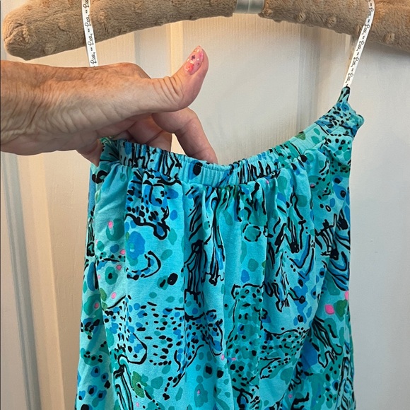 Lilly Pulitzer NWT Teal and Black Strapless Animal Print Maxi Dress - Picture 5 of 10